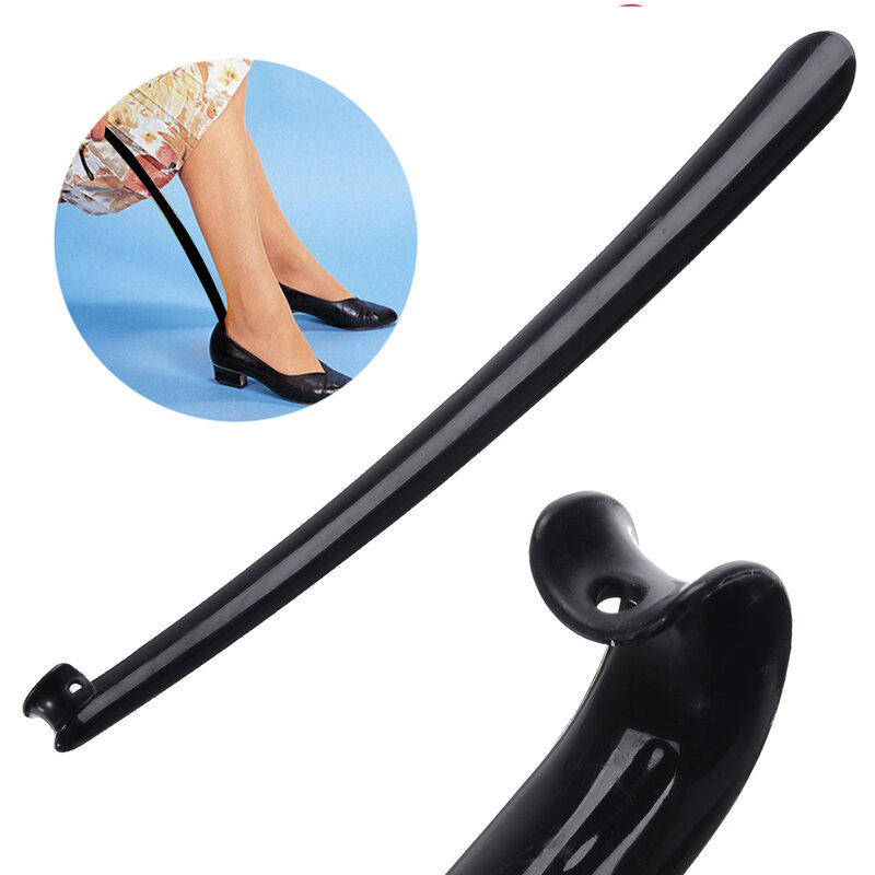 Chausse-pied en plastique de 57cm de Long, accessoire Portable à économie d'énergie, bâton Flexible, utile pour la maison, couleur aléatoire