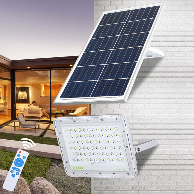 Luces solares de 280W para exteriores, luz LED de inundación Solar, lámpara de calle de pared IP67, iluminación de paisaje de seguridad impermeable con Control remoto