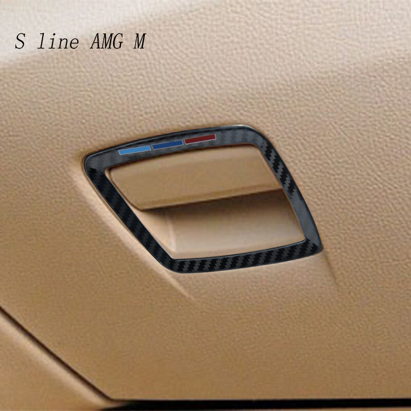 ألياف الكربون سيارة صندوق تخزين الأدوات الواح الديكور غطاء ملصق الكسوة لسيارات BMW 5 7 سلسلة F10 F18 F01 F02 الداخلية اكسسوارات