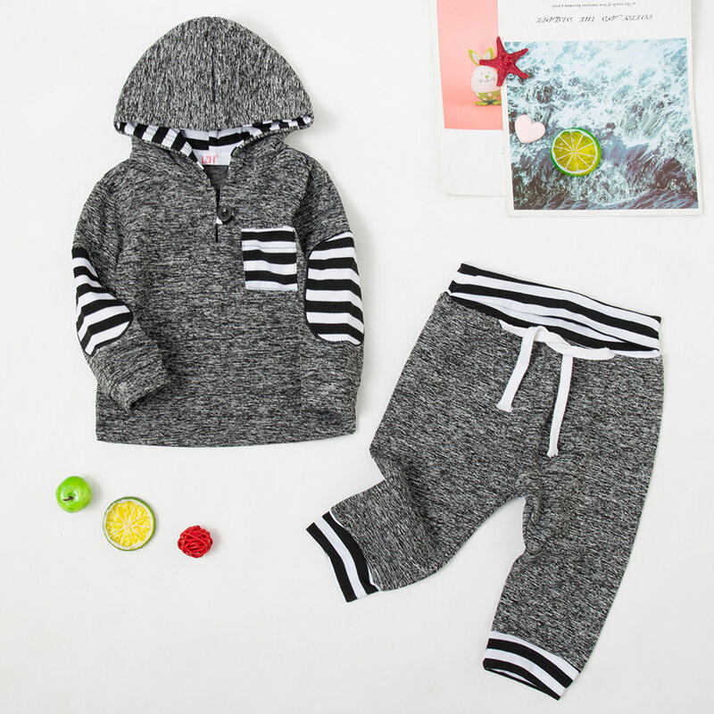 LZH – ensemble 2 pièces pour nouveau-né garçon, vêtements d'automne et d'hiver, sweat à capuche et pantalon, tenue de noël, vêtements pour bébé