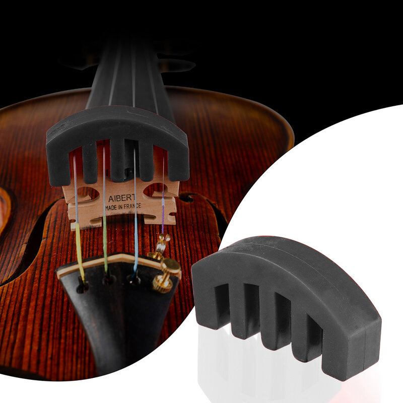 Rubber 4/4 3/4 Violin Silencers Fiddle Practice Mutes Rubber Violin Mute Silencer For 4/4 3/4 1/2 Violino Practice Accessories