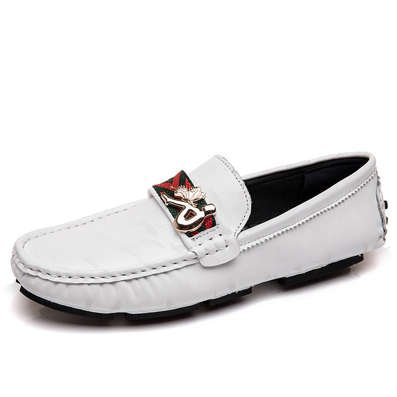 Penny mokasyny męskie obuwie luksusowe modne męskie buty do jazdy samochodem czarne białe płaskie buty wsuwane skórzane mokasyny męskie duże rozmiary 39-48