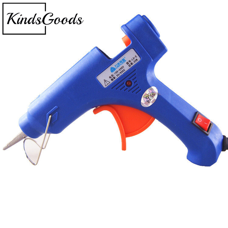 KindsGoods High Temp Heater Melt Hot Glue Gun 20W Repair Tool Heat Gun Blue/White Mini Gun EU US Plug 7mm Hot Melt Glue