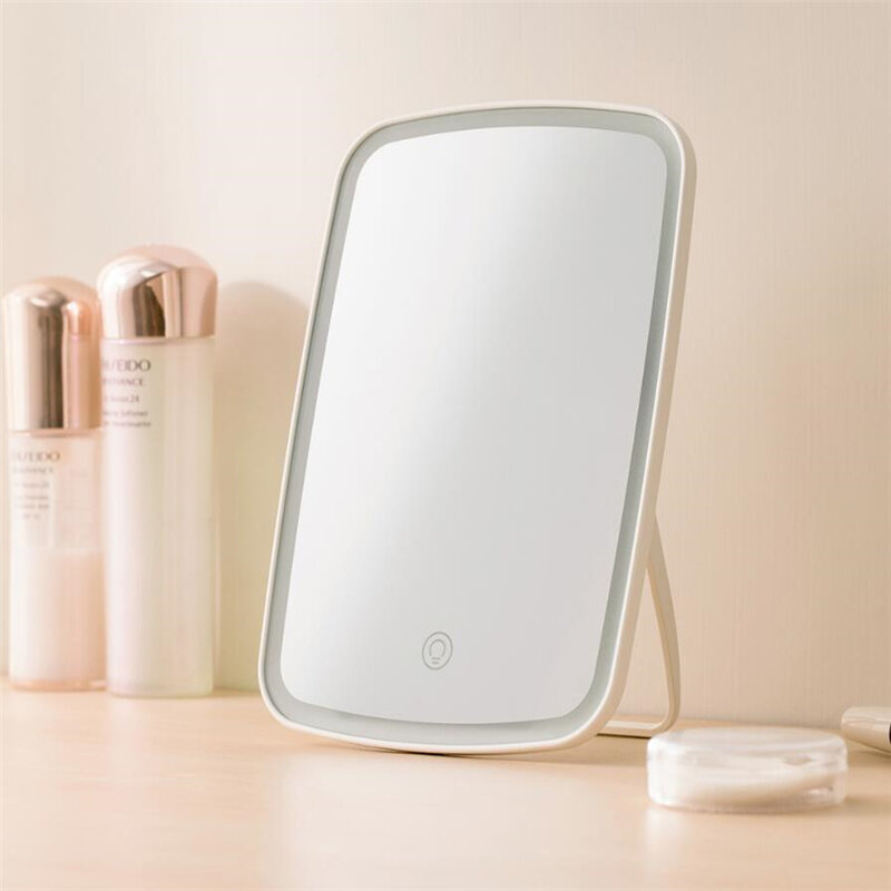 Original xiaomi youpin desktop espelho de maquiagem portátil inteligente luz led portátil dobrável luz espelho dormitório desktop