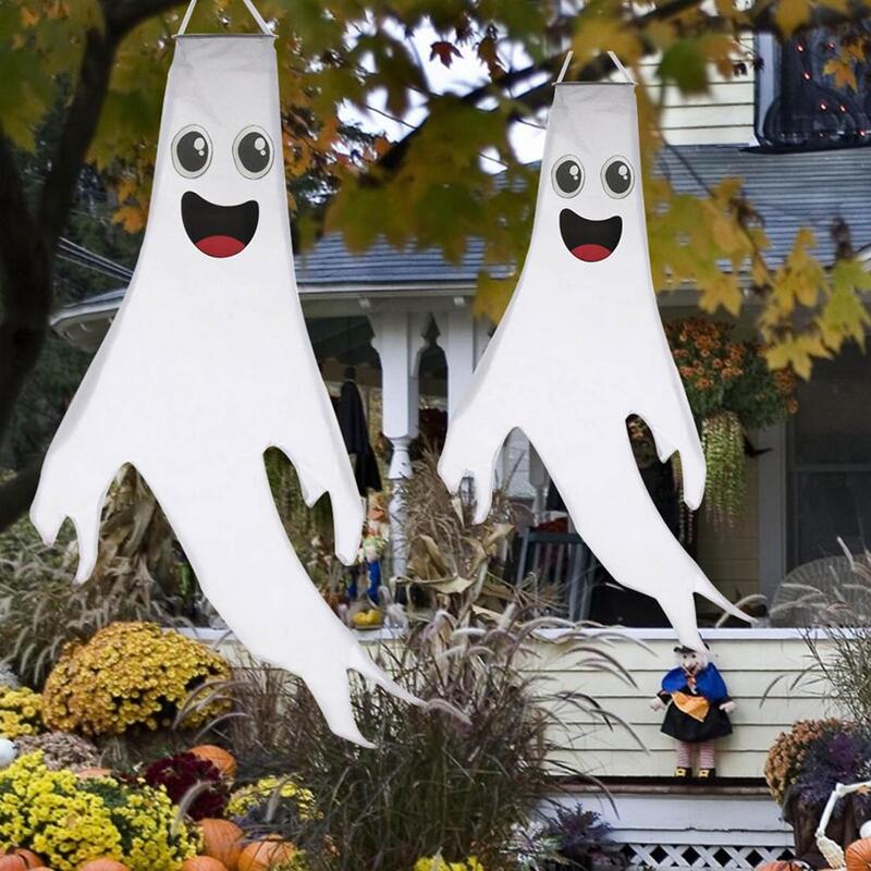 Halloween Ghost Windsocks Hanging Decorations Outdoor Yard Garden Decor Pendant Halloween Party Horror Atmosphere Props