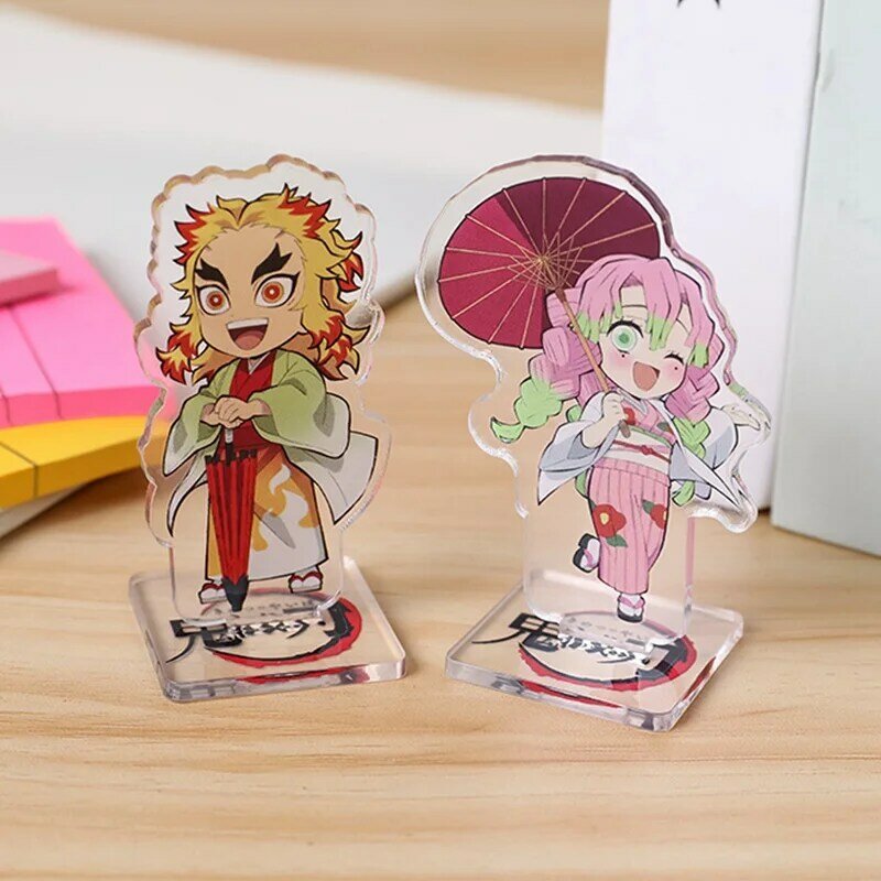 Anime Demon Slayer Kimetsu no Yaiba akrylowy stojak na biurko figurki modele figurki stojak na talerze stojak Model Plate Decor prezent