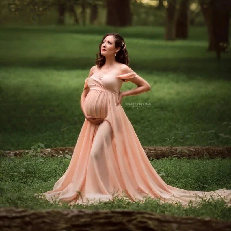 Vestido de maternidad vestido largo de noche largo para embarazadas Ropa  elegante de encaje de manga larga para embarazadas de encaje sin hombros  para sesión de fotos, vestido de maternidad, sesión de