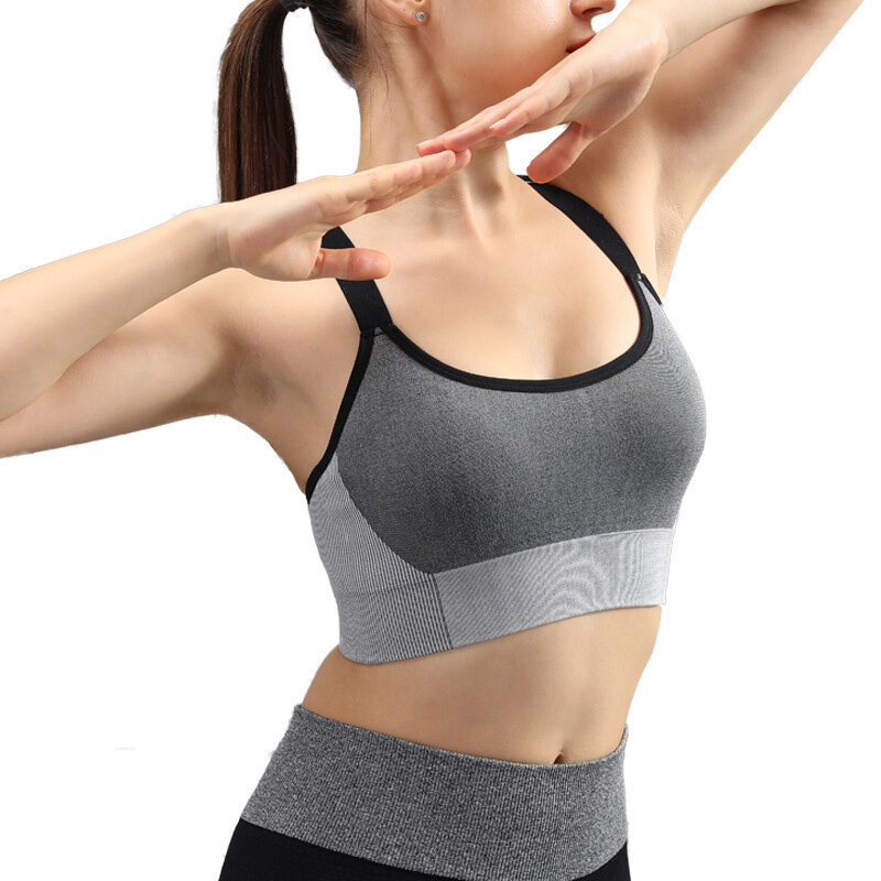 Ropa interior de mujer sostén sin costuras para yoga verano transpirable fitness sports bra