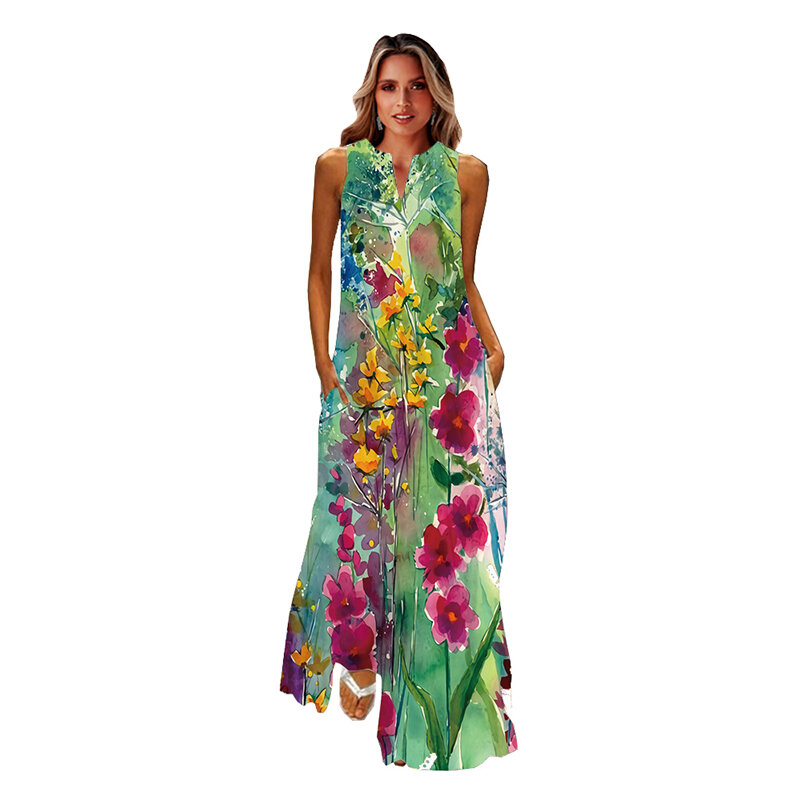 MOVOKAKA модное пляжное платье с принтом бабочки для девочек 2021 повседневные длинные платья большого размера летнее женское платье макси без р...