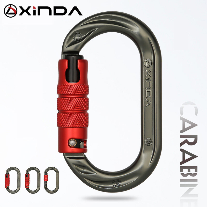 XINDA – mousqueton d'extérieur en forme de O, crochet ovale en aluminium 24kN 7075, escalade, verrouillage automatique, porte à vis