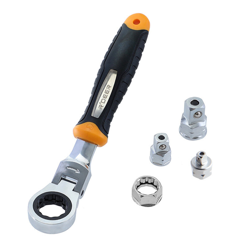 Ratchet Wrench Set Adjustable Wrench With 1/4" 3/8" 1/2" Socket Wrench Adapter Drive Socket Converter