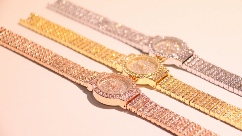 Часы наручные BS женские кварцевые из нержавеющей стали, роскошные модные люксовые с бриллиантами, с полностью покрытием, с серебристым/золо...
