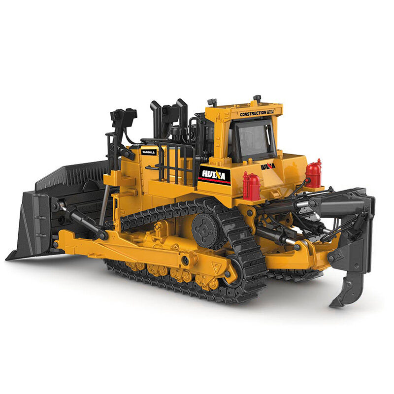 Huina 1/50 Alloy Diecast Crawler Bulldozer/Model Forklift Track Engineering Mobil Simulasi Tinggi Koleksi Mainan Logam