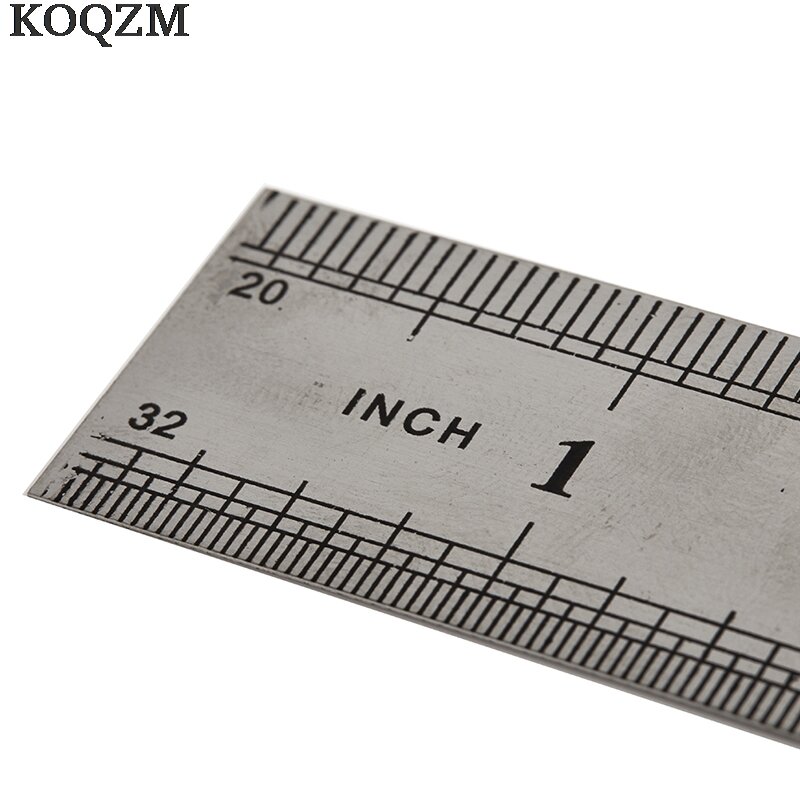 Pie de costura 15-30cm, herramienta de regla recta de Metal de acero inoxidable, herramienta de medición de doble cara de precisión