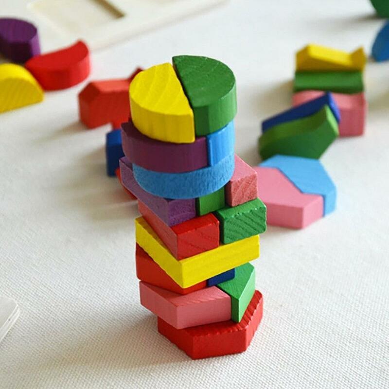 2021 NEW Children Baby Wooden Geometry Block Puzzles Toy Kids Cognitive Toy Early Learning Educational Toy Children Gift