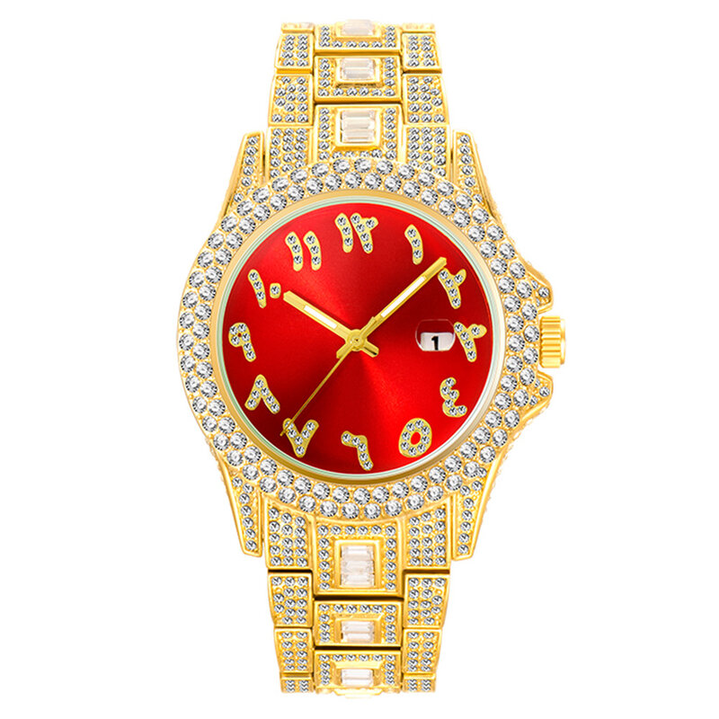 Мужские часы со стразами, Роскошные Кварцевые часы в стиле хип-хоп, модные водонепроницаемые наручные часы, мужские часы 2021
