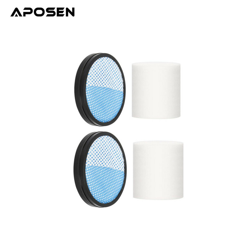 For APOSEN H250/H120/H150 Vacuum Cleaner HEPA Filter 2pcs Flat Sponge + 2pcs Cylindrical Sponge