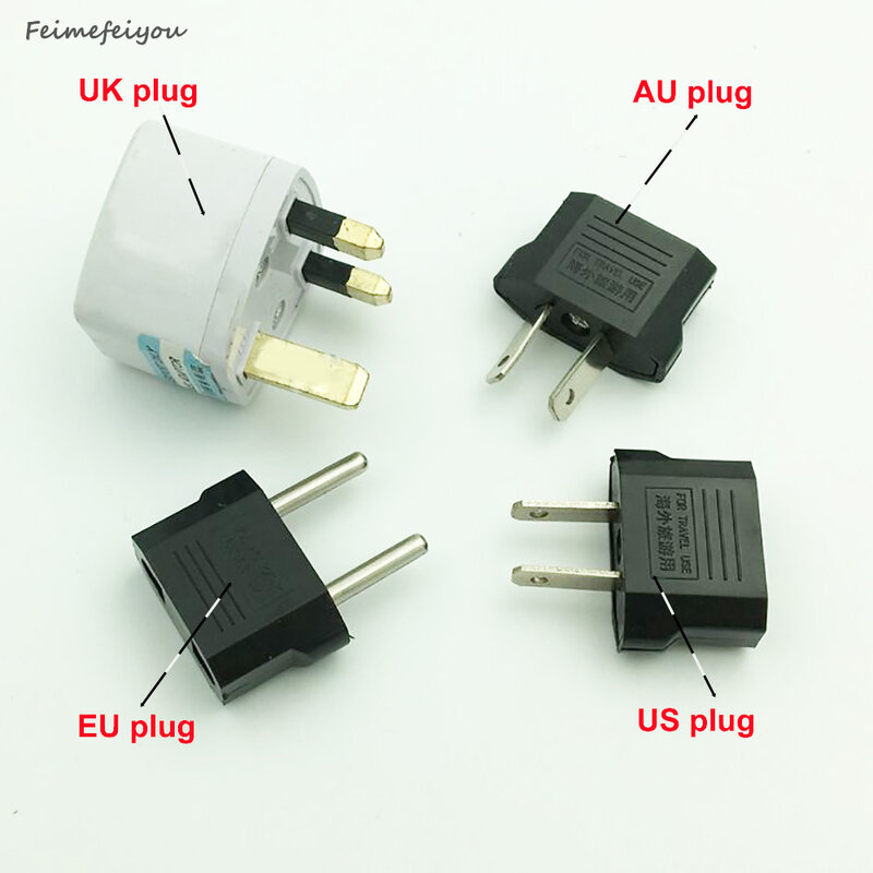 Feimefeiyou 2pcs/lot 2.5V-250V 10A Europe EU to US American Australian AU UK oUS  AC Power Plug Adapter Travel Supplies
