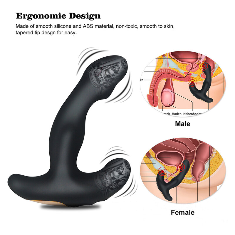 Podwójny silnik masażer prostaty obrotowy wibrator analny mężczyzna 360 stopni wibratory korek analny SexToys dla mężczyzn stymulator prostaty Adul