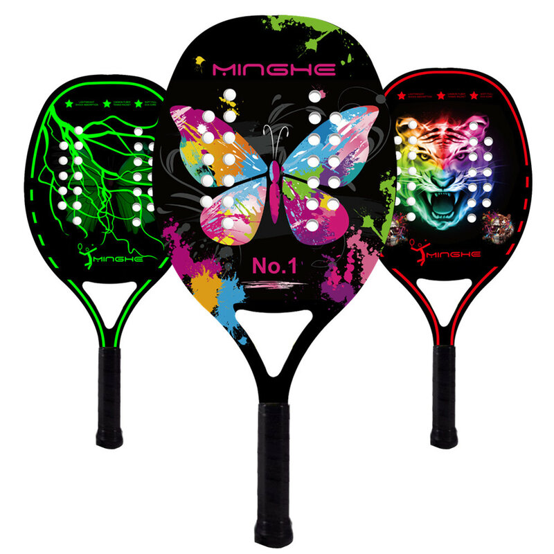 Spot Beach Board Butterfly Tennis Racket Carbon Fiber EVA Foam Core Adult Professional Raquete Unisex Equipment Padel