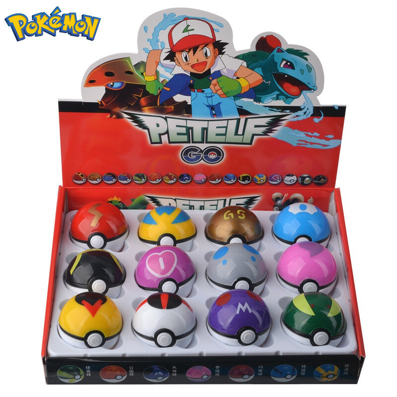 Figuras de acción de Pokémon para niños, juguetes de Pikachu, monstruo de bolsillo, juego de Poke Ball, modelo de Charmander, Anime, regalo, 12 unidades por juego