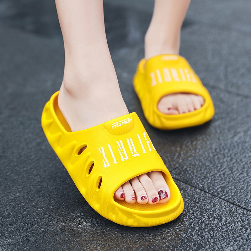 Summer new flame bottom couple flip-flops, fashion casual outdoor beach sandals, daily home non-slip and wear-resistant slippers