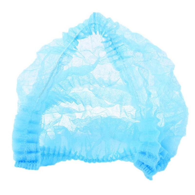 Touca de banho descartável, não tecida, bufante, para salão de spa, hotel, transparente, produtos para banheiro, 100 pçs