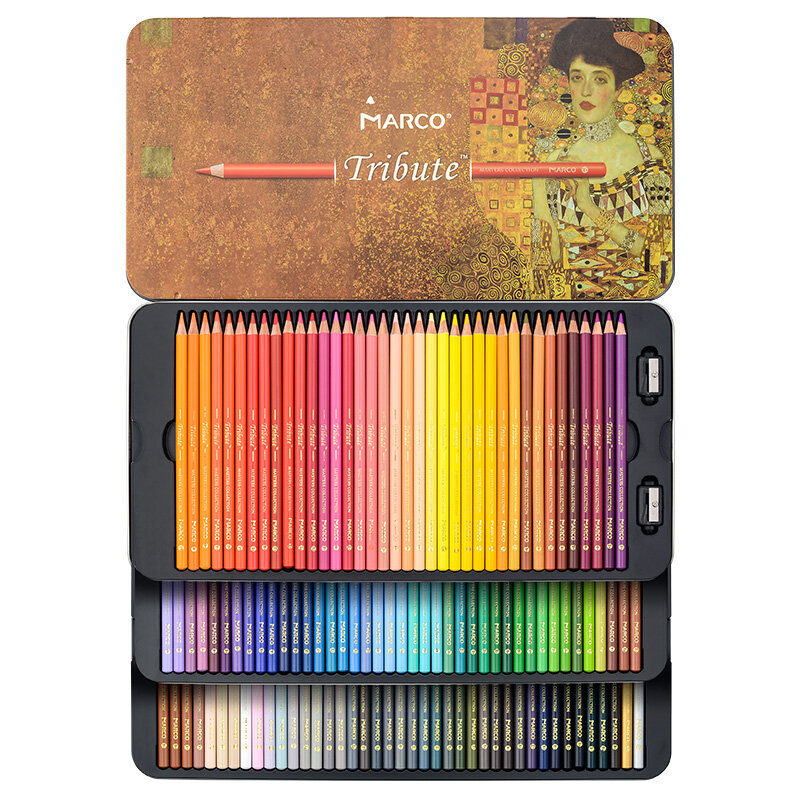 Marco Tribute-Crayons de couleur à l'huile, Andstal, Crayons pour documents de dessin fin, Artiste professionnel, Fournitures d'art, Boîte de 18, 120