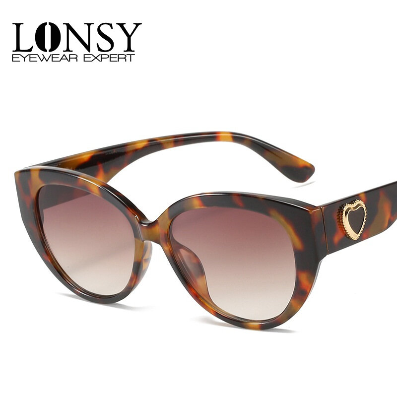 Lonsy óculos de sol de gatinho feminino, óculos escuros, clássico, tipo olho de gato