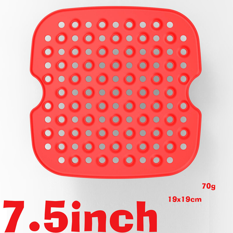 Air Fryer Liner Air Fryer Mat Food Grade Non-Stick Silicone Fryer Basket For 7.5~8-Inch Air Fryers Steamers