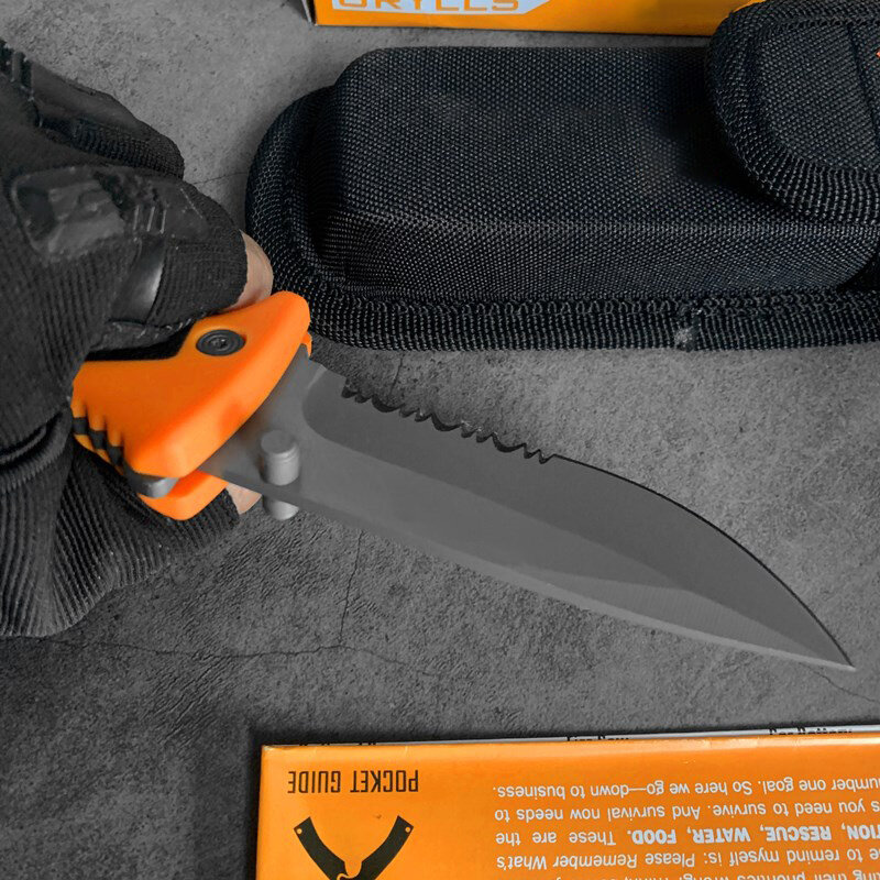 Cinza faca dobrável 5cr15mov g10 abs lidar com lâmina de acampamento tático sobrevivência combate bolso facas edc caça multi ferramentas
