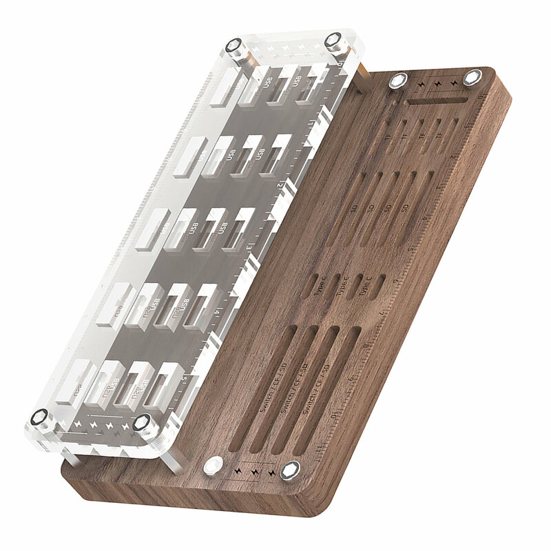 Boîte de rangement en bois pour carte mémoire SD, organisateur solide