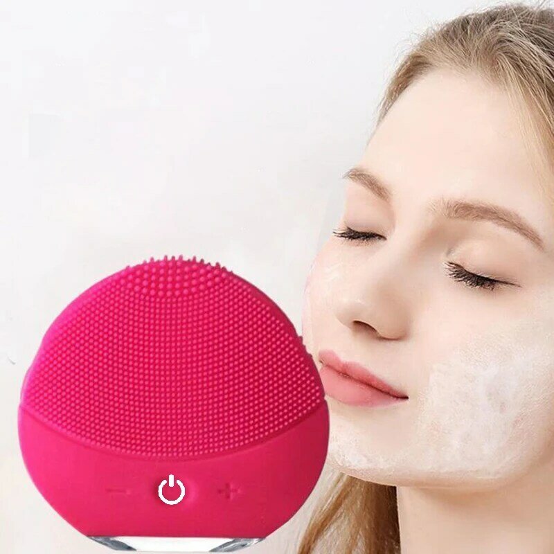 Spazzola elettrica per la pulizia del viso macchina per la cura della pelle spazzola in Silicone impermeabile spazzola per la pulizia del viso rondella comedone