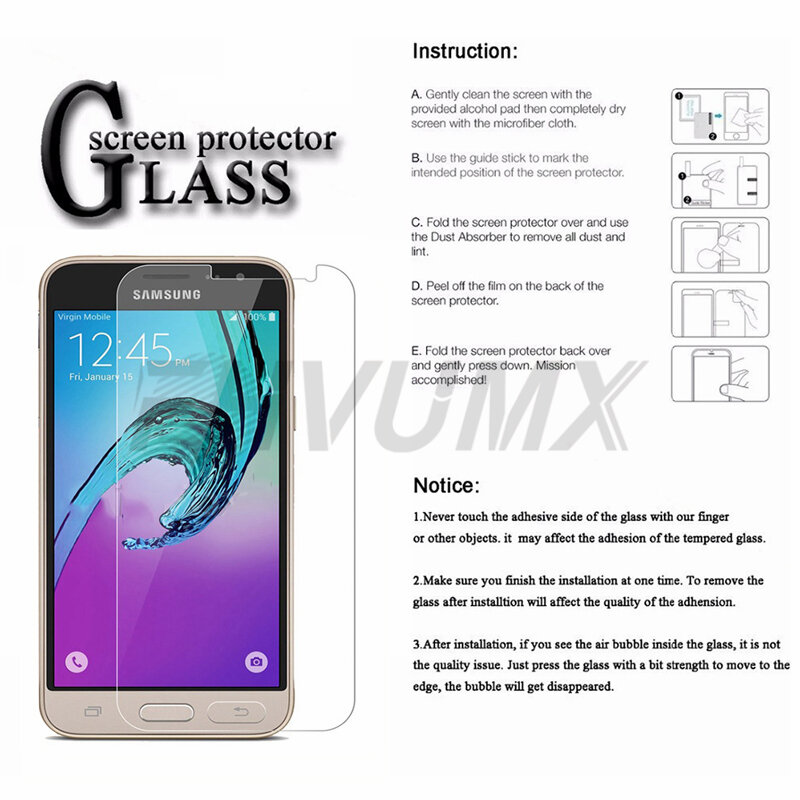 Protector de pantalla de vidrio templado para Samsung Galaxy J2 J4 Core J5 J7 Prime, Protector de pantalla para Samsung J1 J3 J5 J7 2016 2017