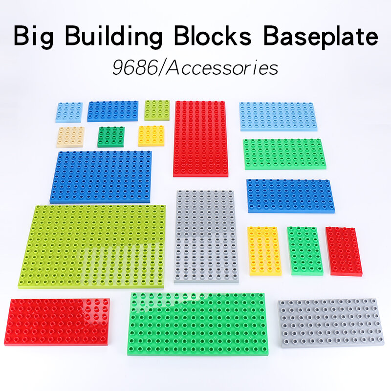 Basic Education Brick Baseplate Big Building Blocks Compatible with Duplo Set Accessories Basic Creativity Toys  Children Gift
