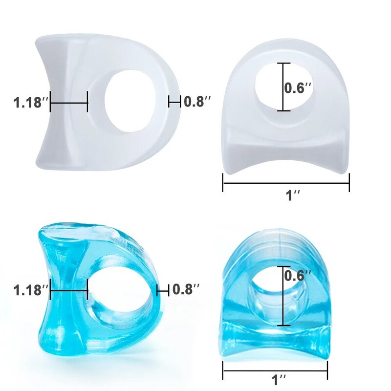 12pçs azul branco de silicone macio gel, espaçadores de joanetes ortopédicos de hálux valgus, corretor de polegar, separador de dedos, suporte de pé