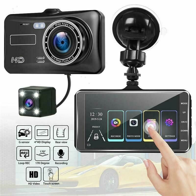50HZ/60HZ Car Dash Recorder Camera Dual LCD Reverse Cam 1x Car Charger