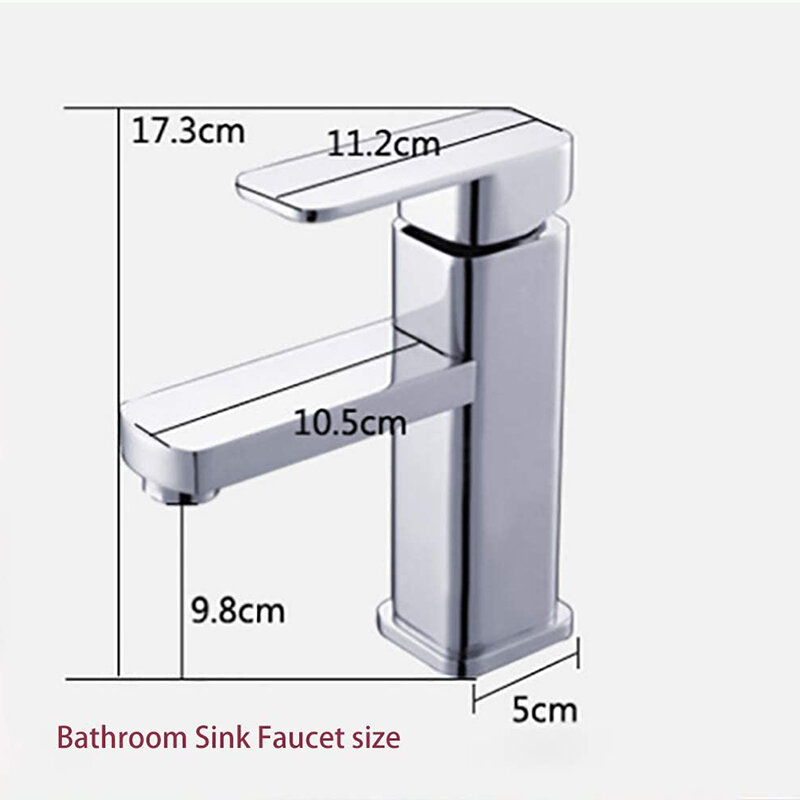 RUYAGE Basin Sink Faucet Commercial Modern Bathroom Faucets Single Handle Chrome, Single Hole Washbasin Faucet
