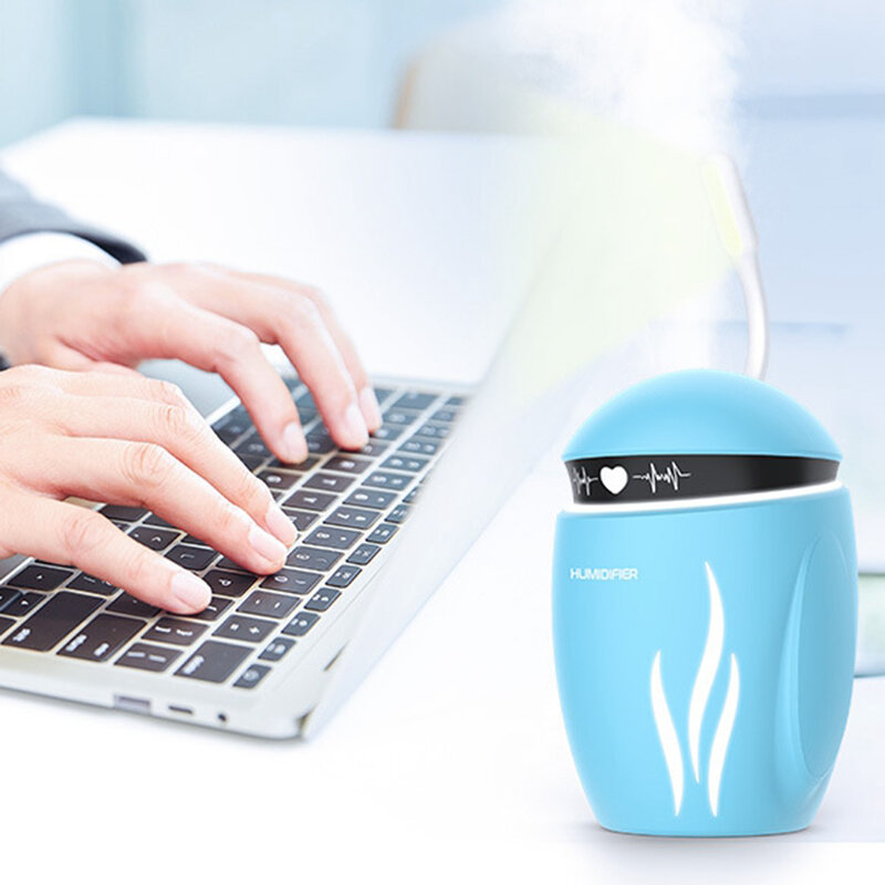 Humidificateur Portable USB LED 7 couleurs de lumière, pulvérisateur de brouillard domestique, Mini ventilateur de 350ml