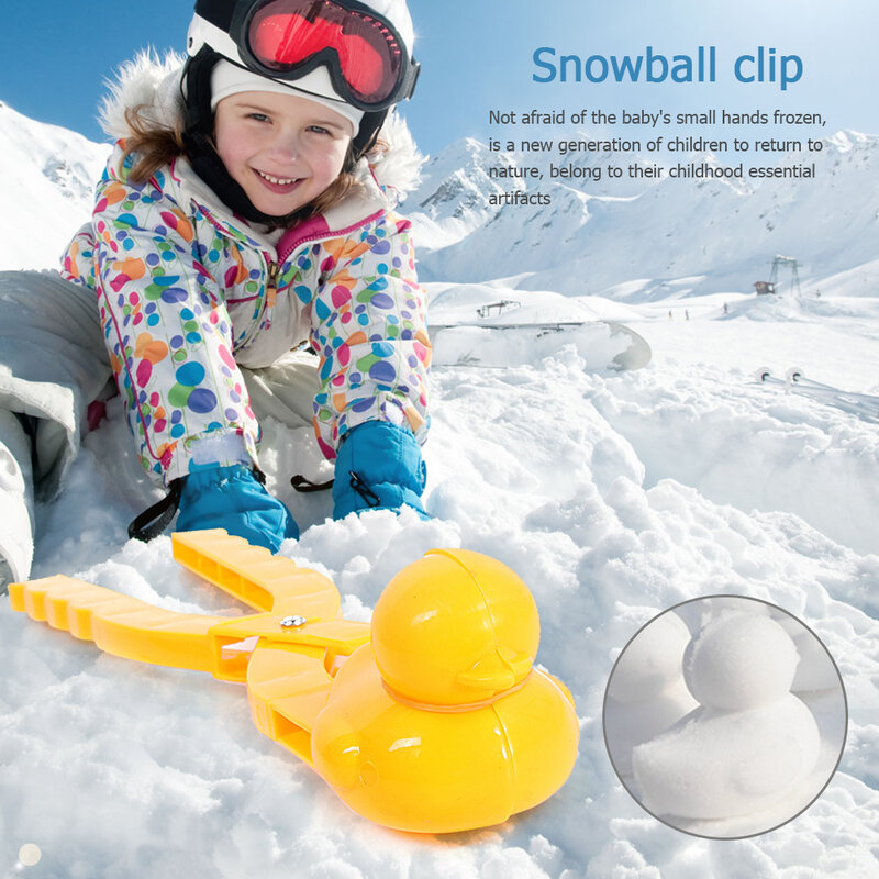Winter Plastic Snowball Maker Clip Kids Outdoor Sand Snow Ball Mold Toys Fight Duck Snowman Clip Toy for Children Random