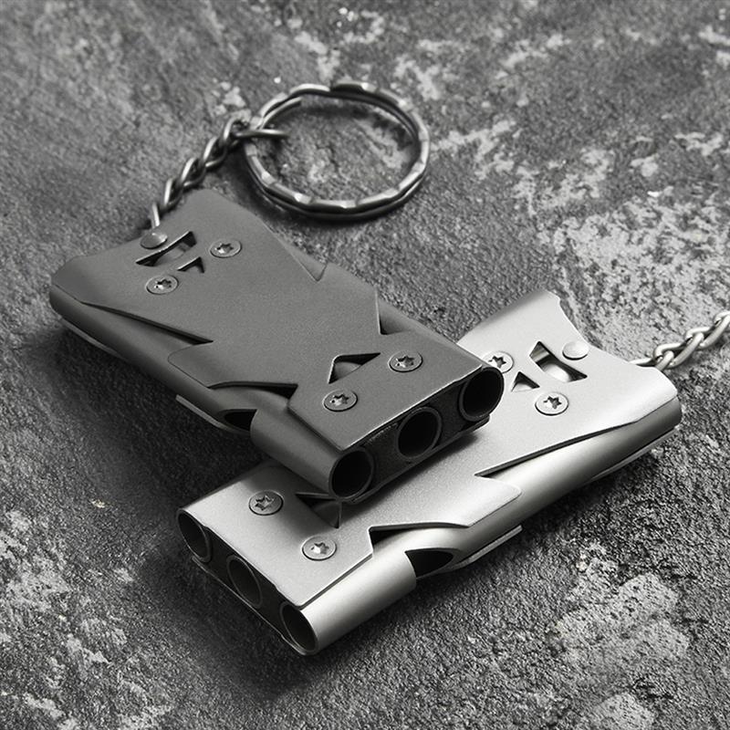 Survival Whistle 180High Decibel Emergency Whistle Mini Portable EDC Triple Pipe Training Cheerleading Outdoor Survival Keychain