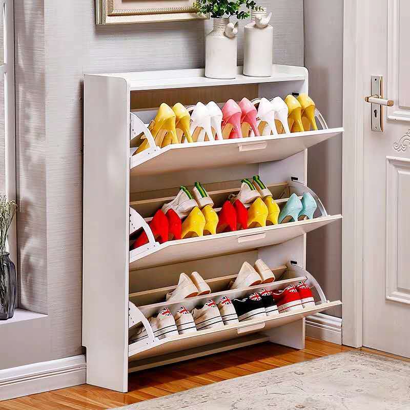17cm ultra-thin tipping bucket shoe cabinet household shoe cabinet multi-function door cabinet storage artifact simple dustproof