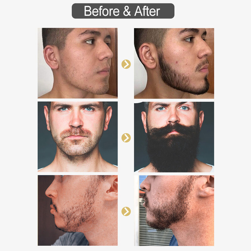 Nova marca 6 peças/set da barba masculina conjunto de beleza barba, barba óleo hidratante cera pente essência estilo cabelo masculino barba conjunto