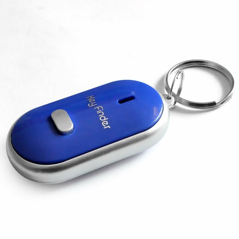 Led apito localizador de chave piscando biping alarme de controle de som anti-perdido localizador de chaves localizador rastreador com chave anel