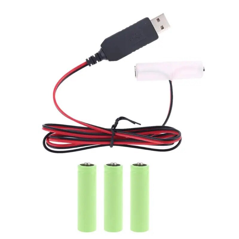 LR6 AA Baterai Eliminator USB Power Supply Kabel Ganti 1-4 Pcs 1.5V Baterai AA