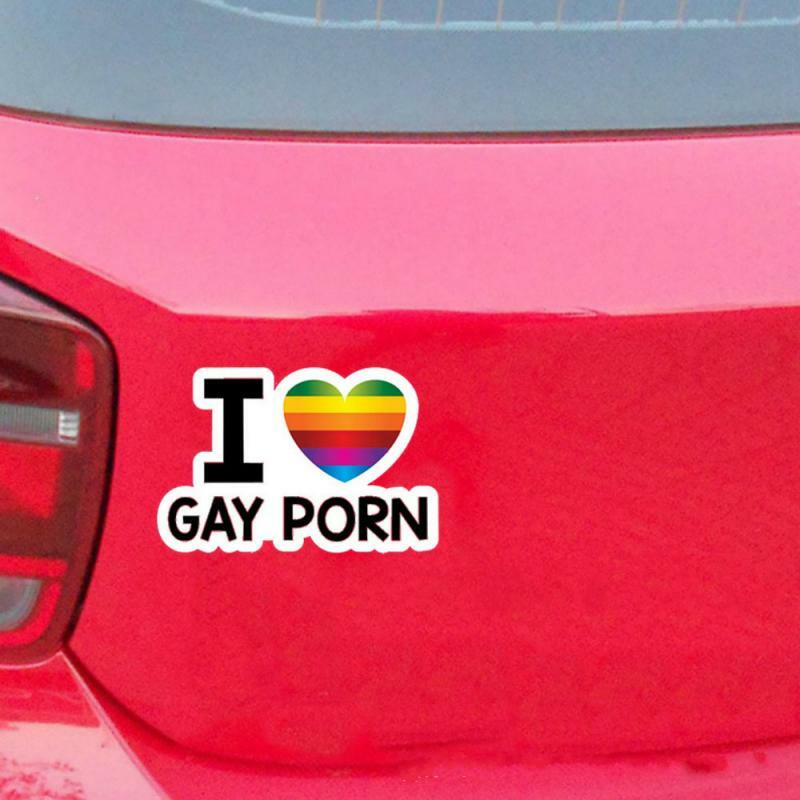 Car Exterior Accessories I LOVE GAY PORN Car Stickers Reflective Personality Car Stickers Waterproof Decorative Pull Flower