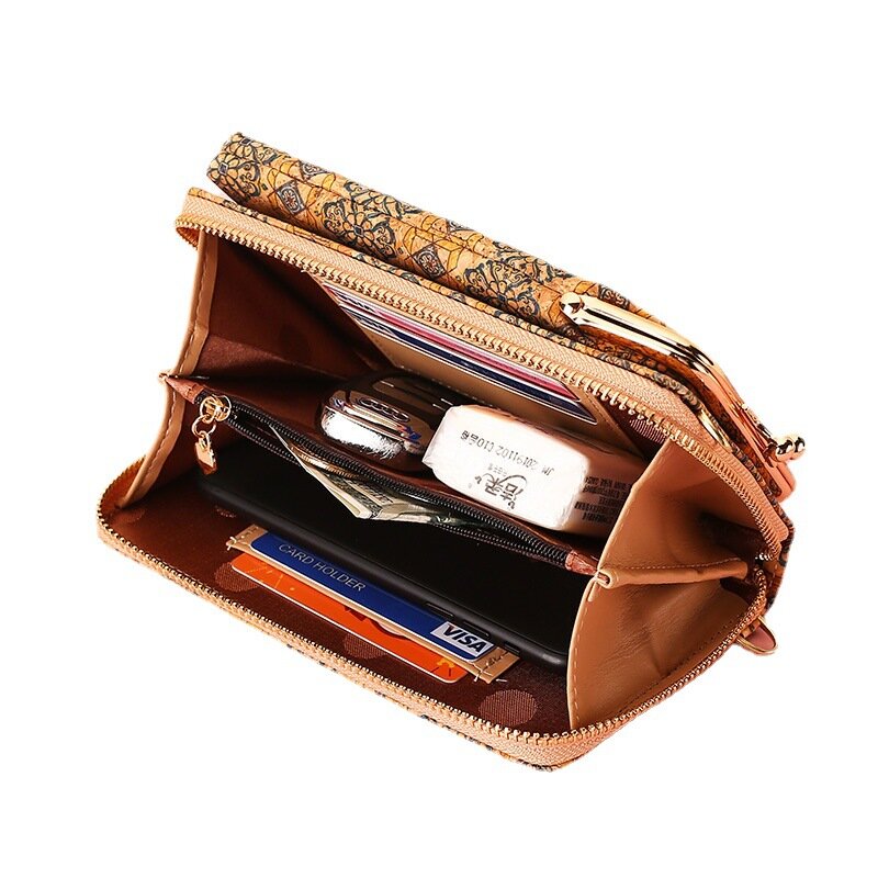 Carrken nowa moda Mini na ramię torby dla damski łańcuszek długi kwiat portfele i torebka pokrowiec na karty na zamek panie telefon sprzęgła 2021