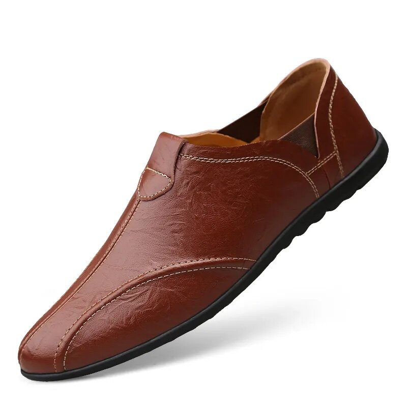 Clásico llano marrón de los hombres zapatos de vestir para hombres zapatillas de deporte casuales de conducción zapatos de hombre de goma mocasines con cuña ocasional mocasín suave hombre