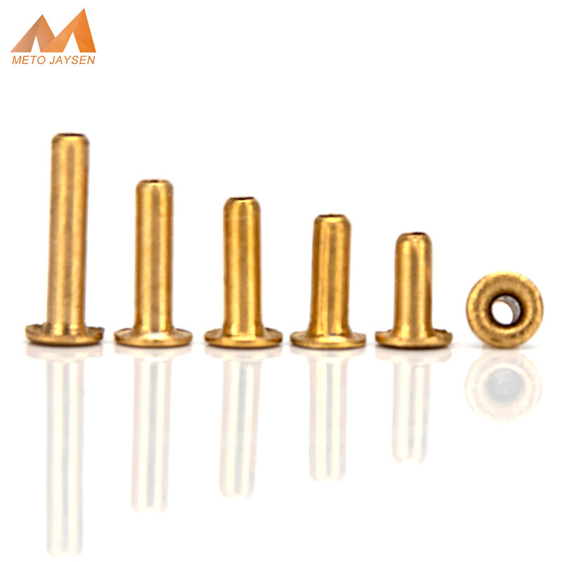 Brass Eyelet Rivet Nut Copper Hollow Grommet Hole Rivets Thread Diameter 0.9mm-2.3mm Bolt Length 2.5mm-8mm