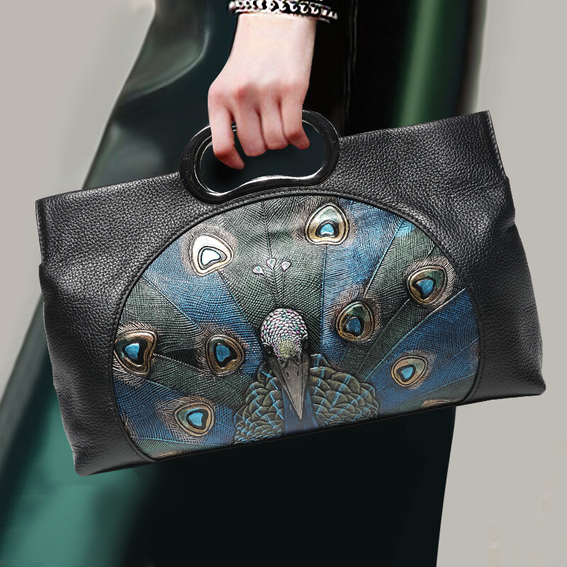 Bolso de mano de cuero con relieve para mujer, bolsa pequeña de cuero suave, de gran capacidad, a la moda, 2021